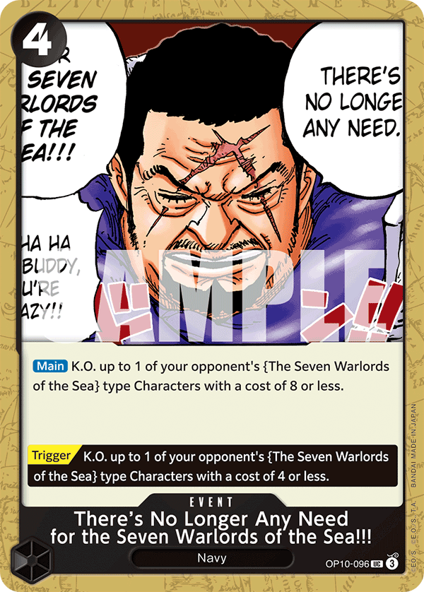 There’s No Longer Any Need for the Seven Warlords of the Sea!!!